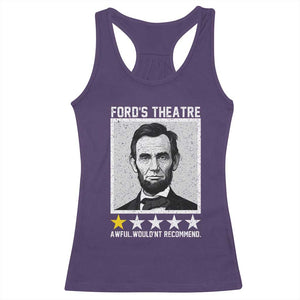 Fords Theatre One Star Awful Wouldnt Recommend Racerback Tank Top Abraham Lincoln Funny History Dark Humor
