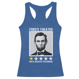 Fords Theatre One Star Awful Wouldnt Recommend Racerback Tank Top Abraham Lincoln Funny History Dark Humor