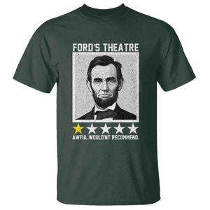 Fords Theatre One Star Awful Wouldnt Recommend T Shirt Abraham Lincoln Funny History Dark Humor