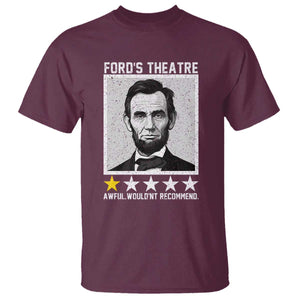 Fords Theatre One Star Awful Wouldnt Recommend T Shirt Abraham Lincoln Funny History Dark Humor