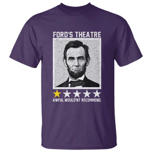 Fords Theatre One Star Awful Wouldnt Recommend T Shirt Abraham Lincoln Funny History Dark Humor