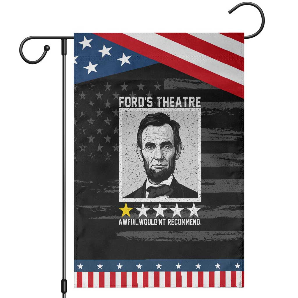 Fords Theatre One Star Awful Wouldnt Recommend Patriotic Garden Flag Abraham Lincoln Funny History Dark Humor