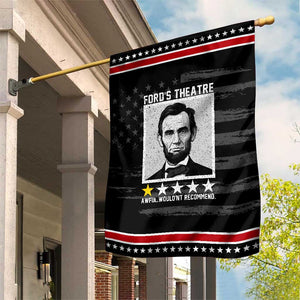 Fords Theatre One Star Awful Wouldnt Recommend Patriotic Garden Flag Abraham Lincoln Funny History Dark Humor