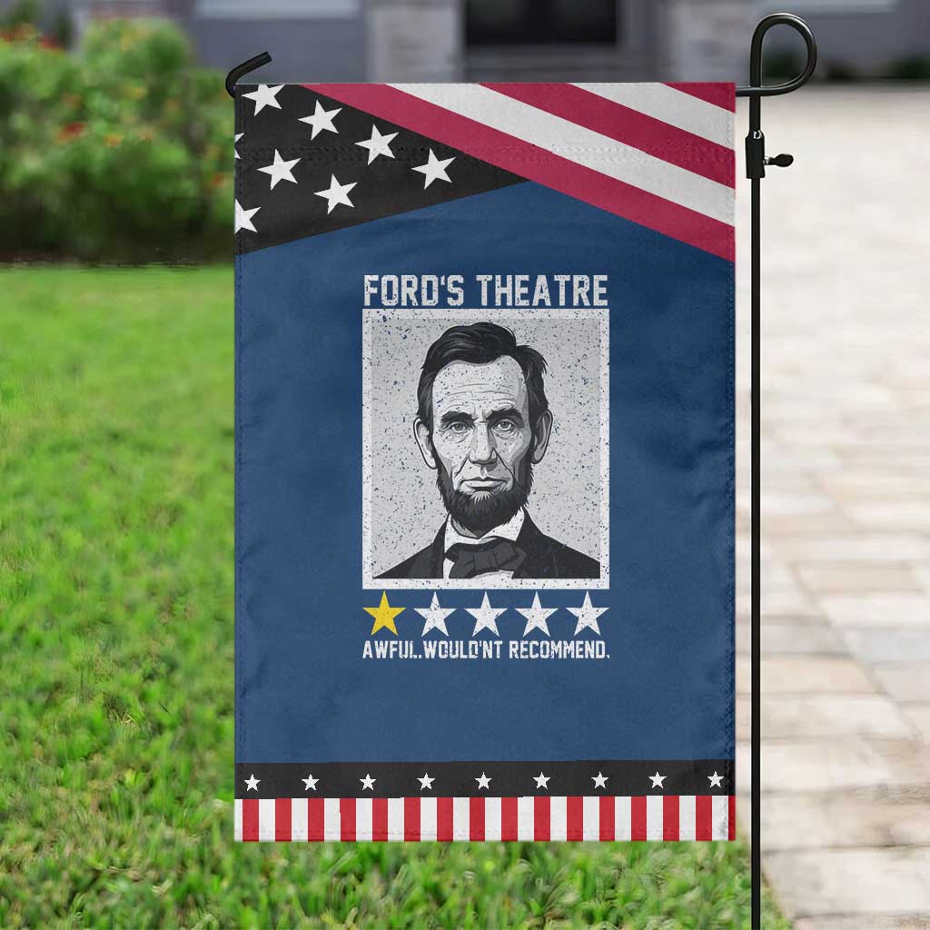Fords Theatre One Star Awful Wouldnt Recommend Patriotic Garden Flag Abraham Lincoln Funny History Dark Humor
