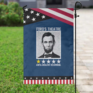 Fords Theatre One Star Awful Wouldnt Recommend Patriotic Garden Flag Abraham Lincoln Funny History Dark Humor