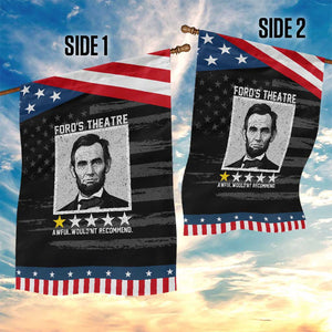 Fords Theatre One Star Awful Wouldnt Recommend Patriotic Garden Flag Abraham Lincoln Funny History Dark Humor