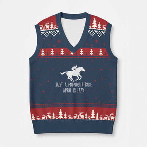 Paul Revere American History V-Neck Knit Sweater Vest Just A Midnight Ride April 18 1775