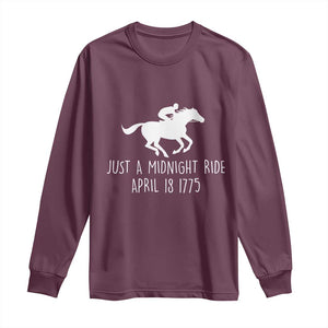 Paul Revere American History Long Sleeve Shirt Just A Midnight Ride April 18 1775