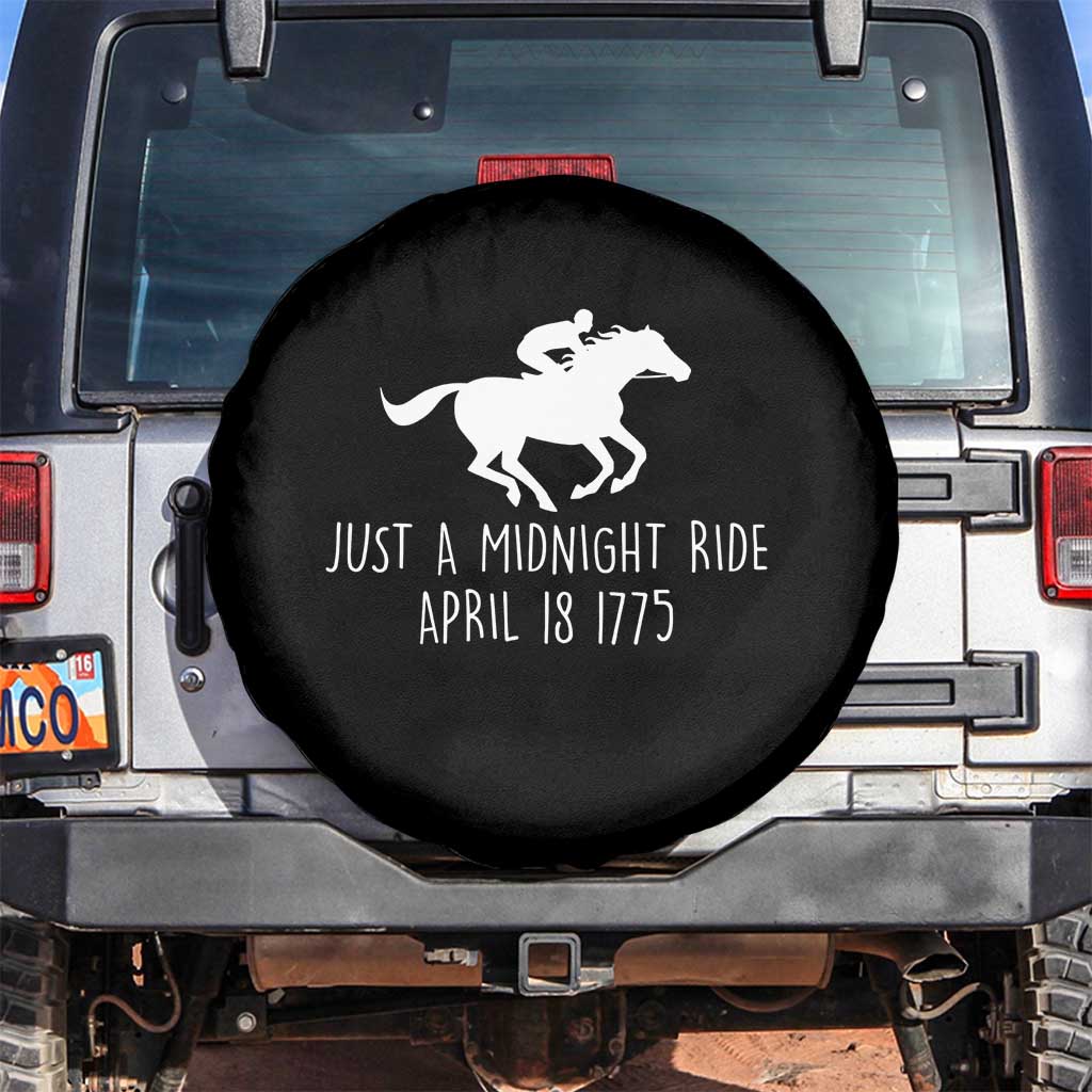 Paul Revere American History Spare Tire Cover Just A Midnight Ride April 18 1775 TS02 No hole Black Print Your Wear