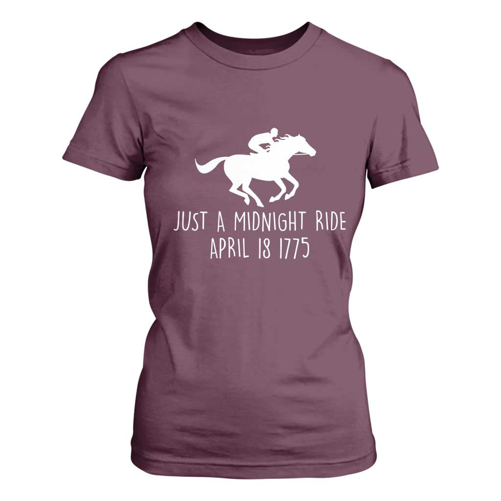 Paul Revere American History T Shirt For Women Just A Midnight Ride April 18 1775