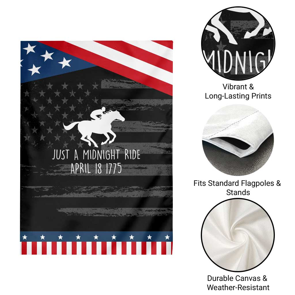 Paul Revere American History Patriotic Garden Flag Just A Midnight Ride April 18 1775