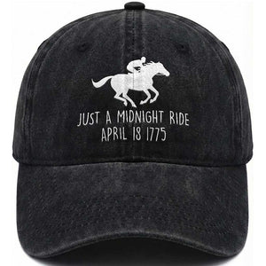 Paul Revere American History Washed Cotton Baseball Cap Just A Midnight Ride April 18 1775