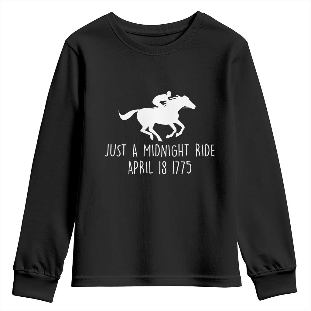 Paul Revere American History Youth Sweatshirt Just A Midnight Ride April 18 1775