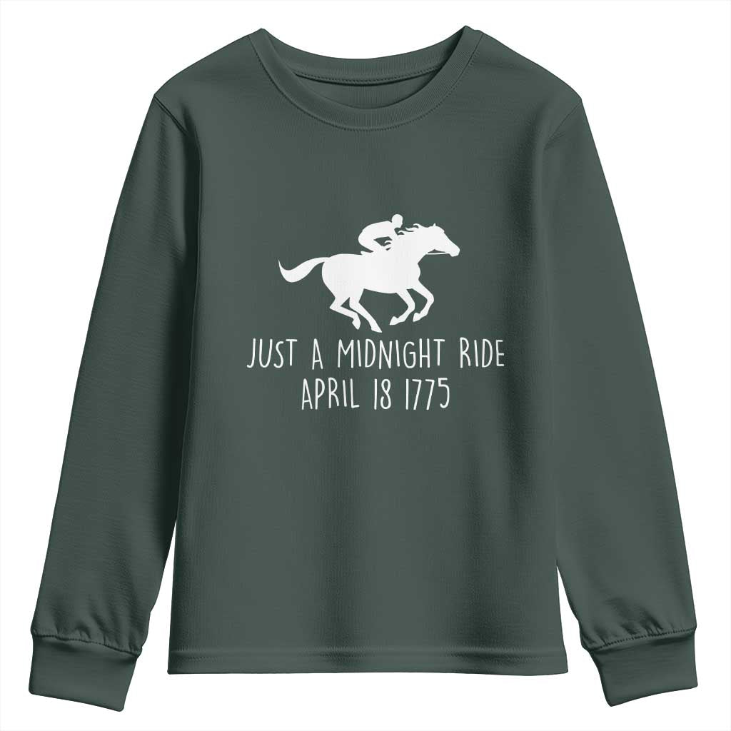 Paul Revere American History Youth Sweatshirt Just A Midnight Ride April 18 1775