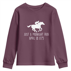 Paul Revere American History Youth Sweatshirt Just A Midnight Ride April 18 1775