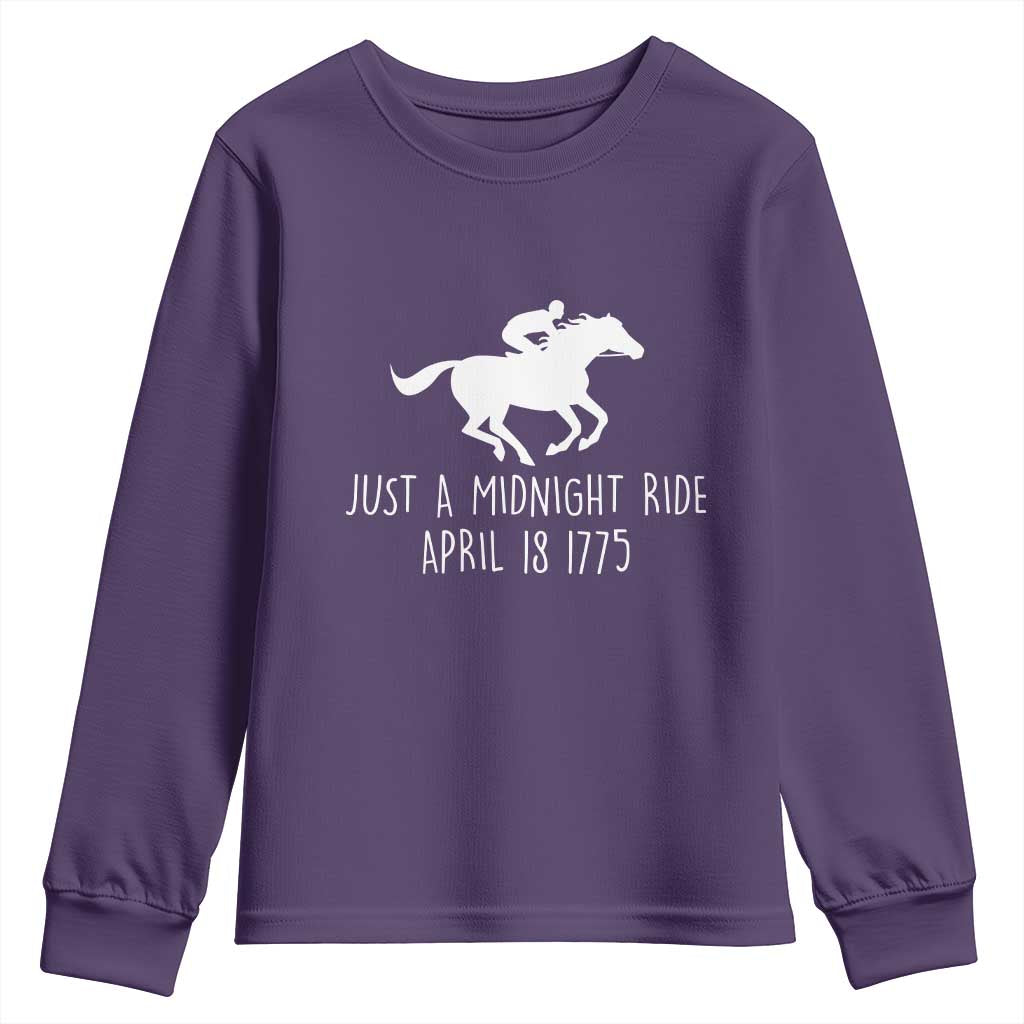 Paul Revere American History Youth Sweatshirt Just A Midnight Ride April 18 1775