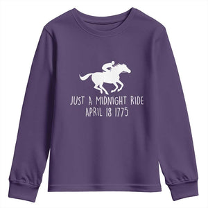Paul Revere American History Youth Sweatshirt Just A Midnight Ride April 18 1775