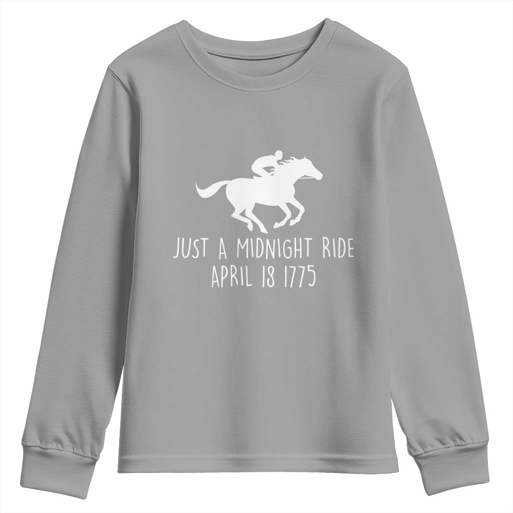 Paul Revere American History Youth Sweatshirt Just A Midnight Ride April 18 1775