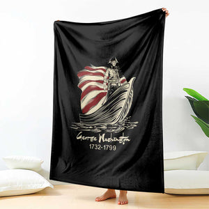 George Washington Crossing The Delaware Patriotic Throw Blanket Vintage American Flag Graphic