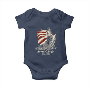 George Washington Crossing The Delaware Patriotic Baby Onesie Vintage American Flag Graphic