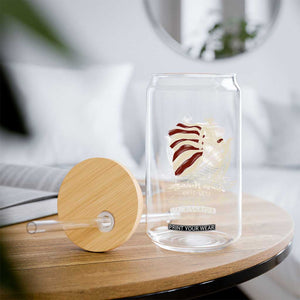 George Washington Crossing The Delaware Patriotic Glass Can Vintage American Flag Graphic