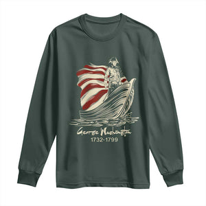 George Washington Crossing The Delaware Patriotic Long Sleeve Shirt Vintage American Flag Graphic