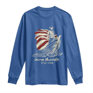 George Washington Crossing The Delaware Patriotic Long Sleeve Shirt Vintage American Flag Graphic