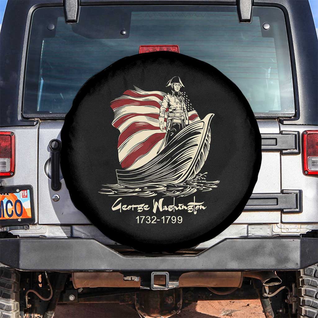 George Washington Crossing The Delaware Patriotic Spare Tire Cover Vintage American Flag Graphic