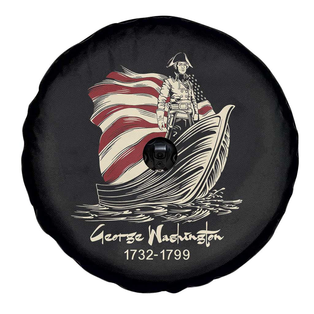 George Washington Crossing The Delaware Patriotic Spare Tire Cover Vintage American Flag Graphic