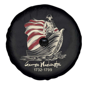 George Washington Crossing The Delaware Patriotic Spare Tire Cover Vintage American Flag Graphic