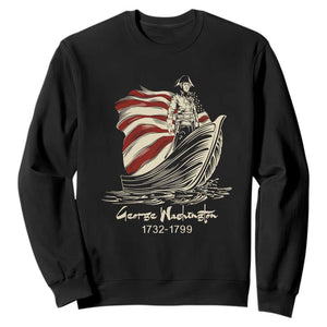 George Washington Crossing The Delaware Patriotic Sweatshirt Vintage American Flag Graphic