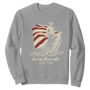 George Washington Crossing The Delaware Patriotic Sweatshirt Vintage American Flag Graphic