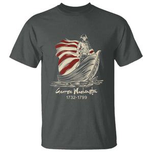 George Washington Crossing The Delaware Patriotic T Shirt Vintage American Flag Graphic