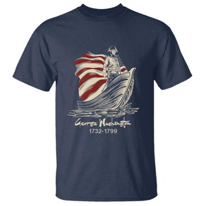 George Washington Crossing The Delaware Patriotic T Shirt Vintage American Flag Graphic