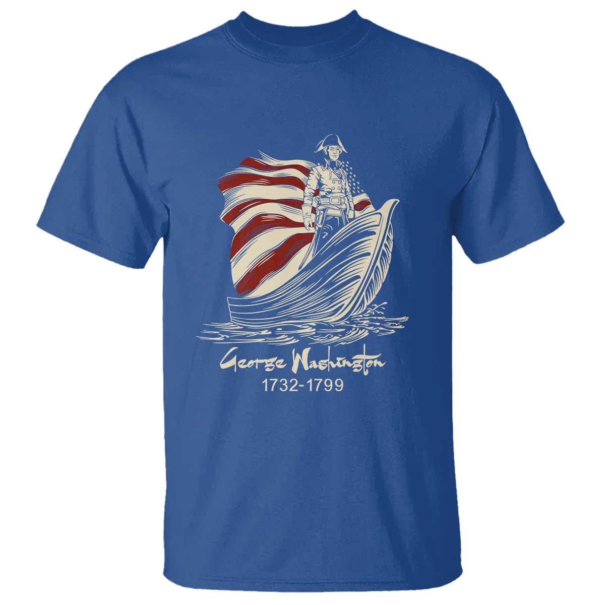 George Washington Crossing The Delaware Patriotic T Shirt Vintage American Flag Graphic