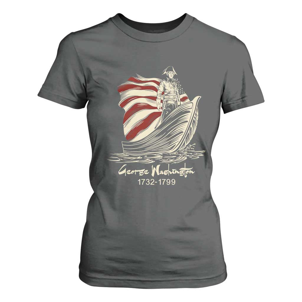 George Washington Crossing The Delaware Patriotic T Shirt For Women Vintage American Flag Graphic