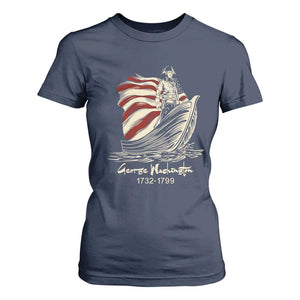 George Washington Crossing The Delaware Patriotic T Shirt For Women Vintage American Flag Graphic