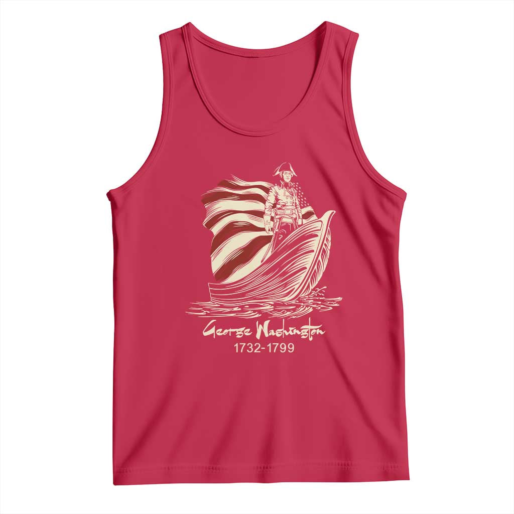 George Washington Crossing The Delaware Patriotic Tank Top Vintage American Flag Graphic