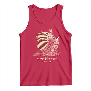 George Washington Crossing The Delaware Patriotic Tank Top Vintage American Flag Graphic