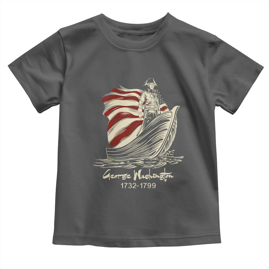George Washington Crossing The Delaware Patriotic Toddler T Shirt Vintage American Flag Graphic