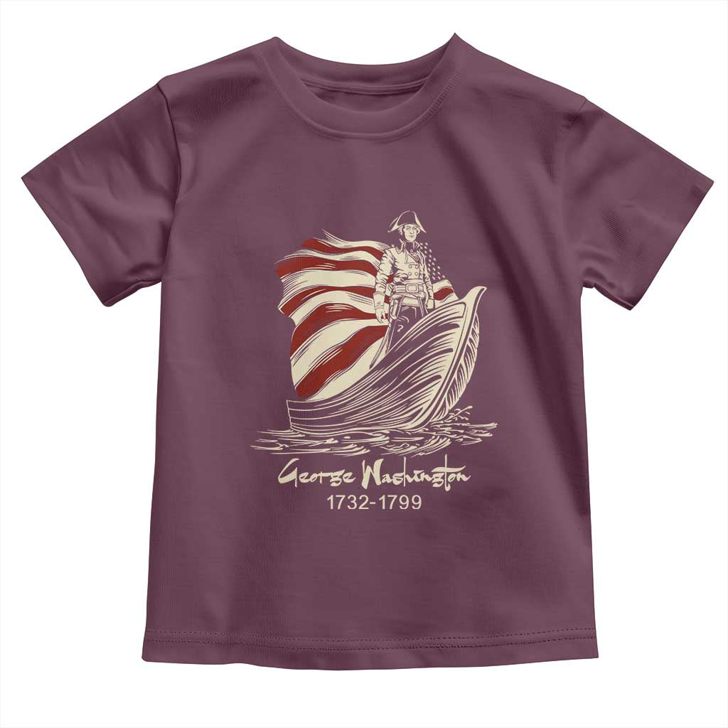 George Washington Crossing The Delaware Patriotic Toddler T Shirt Vintage American Flag Graphic