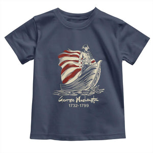 George Washington Crossing The Delaware Patriotic Toddler T Shirt Vintage American Flag Graphic