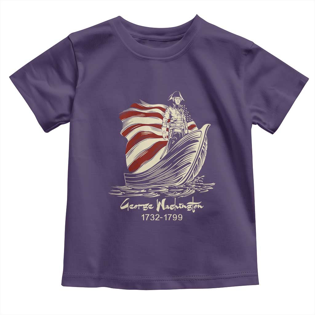 George Washington Crossing The Delaware Patriotic Toddler T Shirt Vintage American Flag Graphic