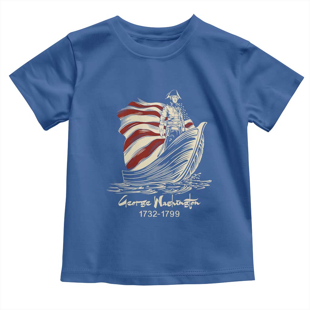 George Washington Crossing The Delaware Patriotic Toddler T Shirt Vintage American Flag Graphic