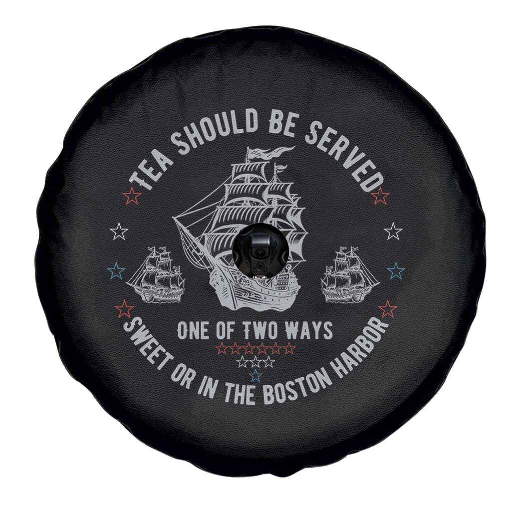 Tea Should Be Served In The Boston Harbor Spare Tire Cover Funny Sarcastic American History