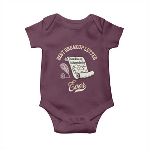 Declaration Of Independence 1776 Funny History Baby Onesie Best Breakup Letter Ever Humor