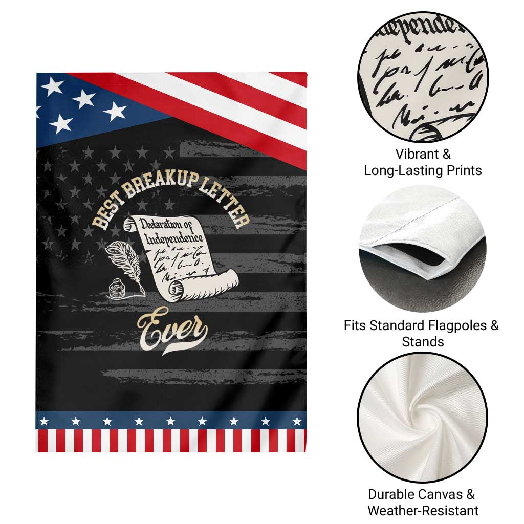 Declaration Of Independence 1776 Funny History Patriotic Garden Flag Best Breakup Letter Ever Humor
