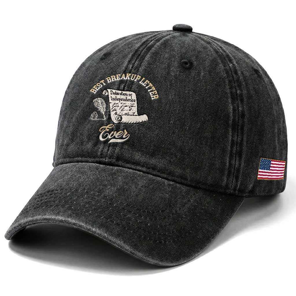 Declaration Of Independence 1776 Funny History Washed Cotton Baseball Cap Best Breakup Letter Ever Humor