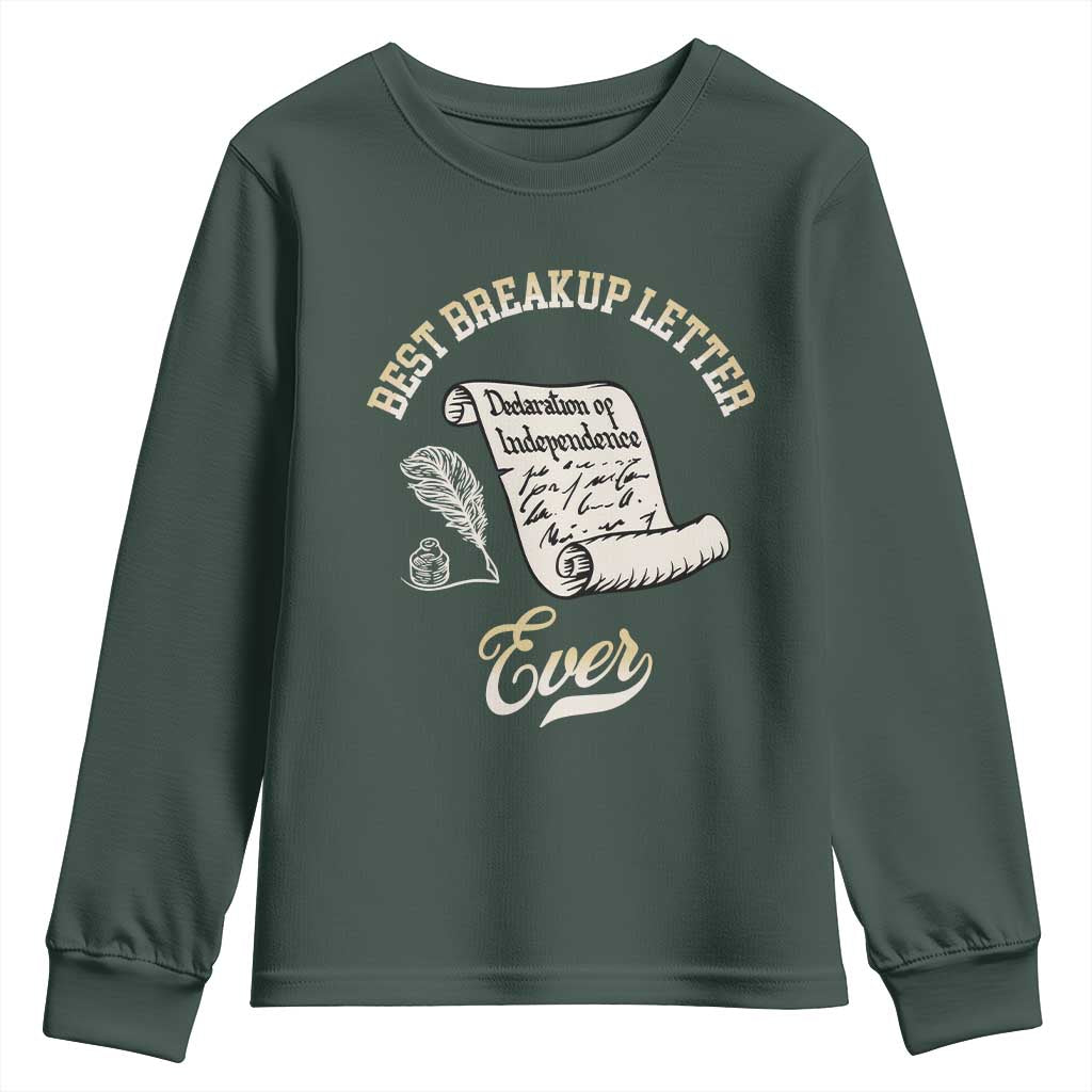 Declaration Of Independence 1776 Funny History Youth Sweatshirt Best Breakup Letter Ever Humor