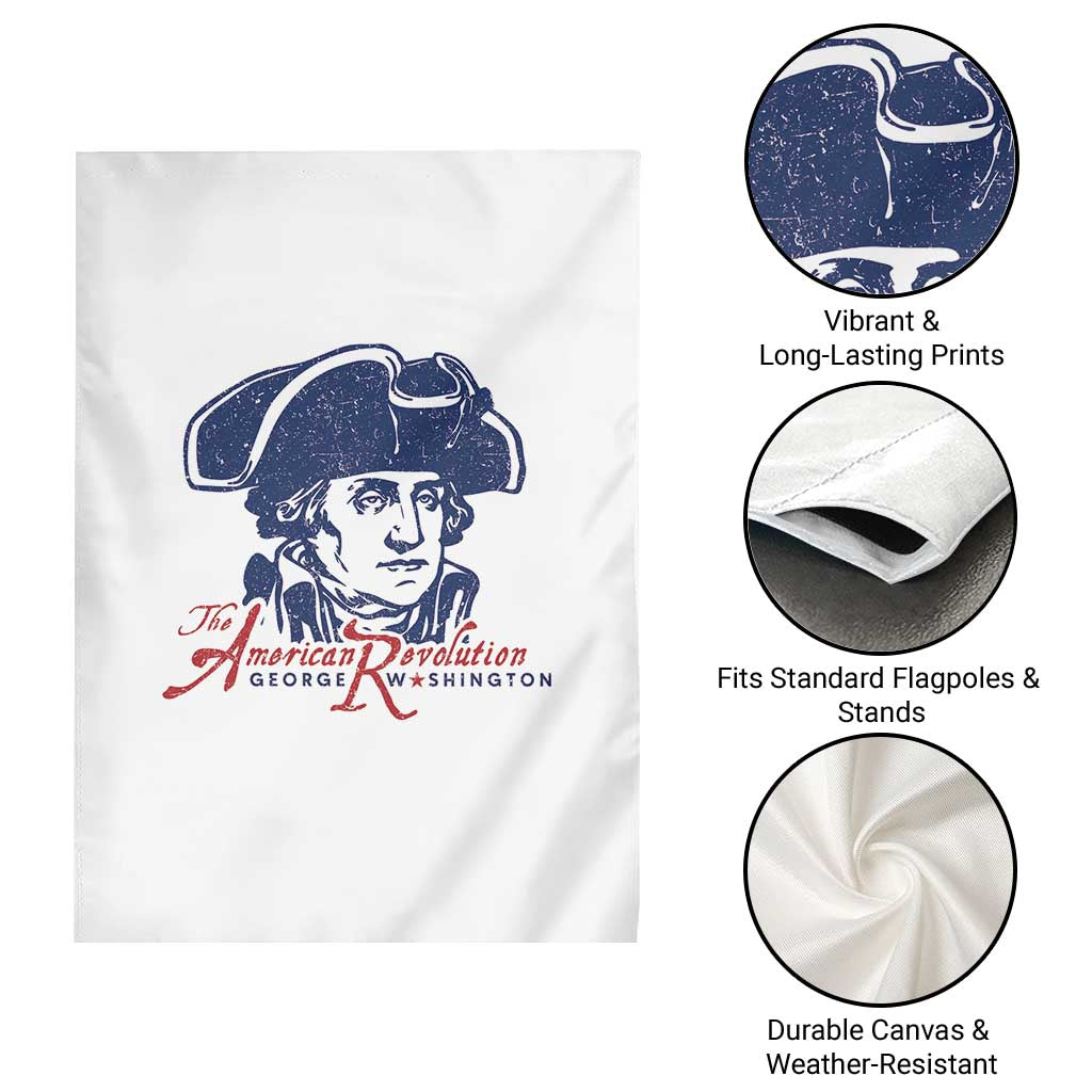 George Washington The American Revolution Garden Flag Distressed Sketch Historic Patriotic Graphic